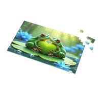Puzzle de 500 pièces Love In The Rainforest: Two Frogs Share A Heart Puzzle Board 500 pièces pour adultes (1000 pièces)