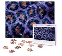 Puzzle de 500 pièces personnalisé léopard violet avec sac de rangement pour adultes (52 x 38 cm)