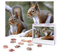 Puzzle de 500 pièces personnalisé Petit écureuil avec sac de rangement pour adultes (52 x 38 cm)