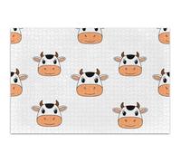 Puzzle de 500 pièces pour adulte - Visages de vache mignons - Éléphant blanc et blanc - Cadeaux de fête uniques pour adultes - Jouet en famille - Œuvre d'art - 52,8 x 37,9 cm