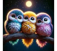 Puzzle de 500 pièces pour Adultes,Adorables Oiseaux de Lune DIY Puzzles Divertissement Créatif,Puzzle Classiques,Cadeaux pour Art Mural(45 x 45 cm)