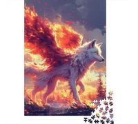 Puzzle de 500 pièces pour Adultes Ailes de Loup Puzzle carré en Bois Pièces Uniques Jeu éducatif et Amusant 500 pièces (52x38cm)