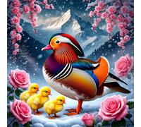 Puzzle de 500 pièces pour Adultes,Canards Roses des Montagnes DIY Puzzles Divertissement Créatif,Puzzle Classiques,Cadeaux pour Art Mural(45 x 45 cm)