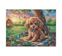 Puzzle De 500 Pièces pour Adultes Cavalier King Charles Spaniel Automne Forêt 52×38cm Niveau Difficulté Élevé pour Joueurs Avancés Idéal pour Entraînement Compétences Défiez-Vous