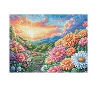 Puzzle De 500 Pièces pour Adultes Chaumière de Printemps Champ de Fleurs 500 PCS 52×38cm Puzzle Collectionnable pour Amateurs Qualité Premium Durable Impression Vive Non Décolorable