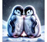 Puzzle de 500 pièces pour Adultes,Couple de Pingouins DIY Puzzles Divertissement Créatif,Puzzle Classiques,Cadeaux pour Art Mural(45 x 45 cm)