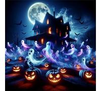 Puzzle de 500 pièces pour Adultes,Décors d'halloween DIY Puzzles Divertissement Créatif,Puzzle Classiques,Cadeaux pour Art Mural(45 x 45 cm)