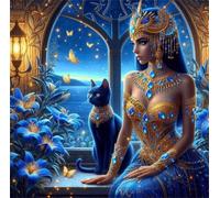 Puzzle de 500 pièces pour Adultes,Déesse égyptienne Chat DIY Puzzles Divertissement Créatif,Puzzle Classiques,Cadeaux pour Art Mural(45 x 45 cm)