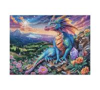 Puzzle De 500 Pièces pour Adultes Dragon Fleur Galaxie 52×38cm Activité Intérieure Vacances d'hiver Parfait pour Jours Froids Temps en Famille Loisir Amusant