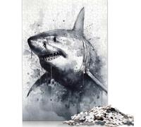 Puzzle de 500 pièces pour Adultes et Adolescents, Motif Requin et Chasseur Marin (52 x 38 cm).