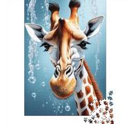 Puzzle de 500 pièces pour Adultes - Illustration d'une Girafe - Puzzle en Bois rectangulaire créatif de 500 pièces (52 x 38 cm)