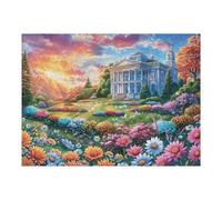 Puzzle De 500 Pièces pour Adultes Jardin Cottage Arc-en-Ciel Printemps 52×38cm Puzzle Collectionnable pour Amateurs Qualité Premium Durable Impression Vive Non Décolorable