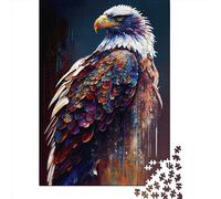 Puzzle de 500 pièces pour Adultes, Motif Aigle à tête Blanche Peint à l'encre, Puzzle carré en Bois, pièces Uniques, Jeu éducatif et Amusant, 500 pièces (52 x 38 cm)