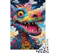 Puzzle de 500 pièces pour Adultes, Motif Dragon, carré, en Bois, pièces Uniques, Jeu éducatif et Amusant, 500 pièces (52 x 38 cm)