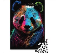 Puzzle de 500 pièces pour Adultes, Motif Panda, Ours et Pop Art, Puzzle carré créatif en Bois pour Adultes, décoration intérieure (52 x 38 cm)