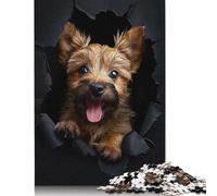 Puzzle de 500 pièces pour adultes Norwich Terrier Puzzle carré créatif pour adultes, puzzle en bois Décoration de la maison Puzzle 500 pièces (52x38 cm)