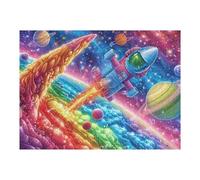 Puzzle De 500 Pièces pour Adultes Paysage Galaxie Arc-en-Ciel 500 PCS 52×38cm Niveau Intermédiaire pour Amélioration Compétences Idéal pour Entraînement Pensée Logique
