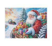Puzzle De 500 Pièces pour Adultes Père Noël Noël enneigé 500 PCS 52×38cm Activité Soirée De Fête Parfait pour Noël Nouvel an Rassemblements Famille Amis Temps Amusant