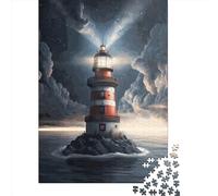 Puzzle de 500 pièces pour Adultes - Phare Spatial - Puzzle carré créatif en Bois - Décoration intérieure - 500 pièces (52 x 38 cm)