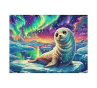 Puzzle De 500 Pièces pour Adultes Phoque océan Coucher de Soleil 500 PCS 52×38cm Puzzle Collectionnable pour Amateurs Qualité Premium Durable Impression Vive Non Décolorable