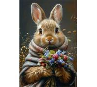Puzzle de 500 pièces pour Adultes, Puzzle Adulte 500 Pieces coloré, Puzzles Difficile Impossible Activité Familiale Parfaite(Lapin aux Baies)