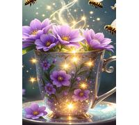 Puzzle de 500 Pièces pour Adultes, Puzzle Adulte 500 Pieces Coloré, Puzzles Difficile Impossible Activité Familiale Parfaite(Coupe Fleurs Abeilles)