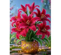 Puzzle de 500 Pièces pour Adultes, Puzzle Adulte 500 Pieces Coloré, Puzzles Difficile Impossible Activité Familiale Parfaite(Galet de lys Rouge)