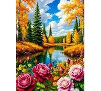 Puzzle de 500 Pièces pour Adultes, Puzzle Adulte 500 Pieces Coloré, Puzzles Difficile Impossible Activité Familiale Parfaite(Nuages de Rose d’Arbre)