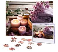 Puzzle de 500 pièces pour adultes - Puzzle stimulant pour nuits de jeu, aromathérapie et spa - Puzzle en bois personnalisé pour image de famille - Taille finie : 38,1 x 51,8 cm