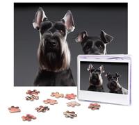 Puzzle de 500 pièces pour adultes - Puzzle stimulant pour nuits de jeu - Puzzle en bois personnalisé pour la famille - Puzzle en bois personnalisé pour la famille - Puzzle mignon avec schnauzer