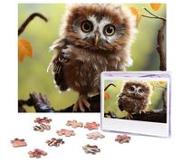 Puzzle de 500 pièces pour adultes - Puzzle stimulant pour nuits de jeu, véritables bébés hiboux mignons - Puzzle en bois personnalisé pour photo de famille - Taille finie : 38,1 x 51,8 cm