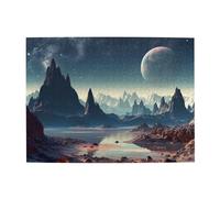 Puzzle de 500 pièces pour adultes - Puzzles stimulants pour nuits de jeu, planète extraterrestre, puzzle en bois personnalisé pour photo de famille, taille finie 51,8 x 38,1 cm