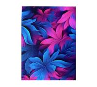 Puzzle de 500 pièces pour adultes - Puzzles stimulants pour soirées de jeu - Casse-tête en bois personnalisé pour la famille - Casse-tête avec fond bleu et rose, taille finie : 51,8 x 38,1 cm