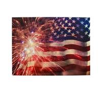 Puzzle de 500 pièces pour adultes - Puzzles stimulants pour soirées de jeu, feux d'artifice, drapeau américain, puzzle en bois personnalisé pour photo de famille, taille finie 51,8 x 38,1 cm