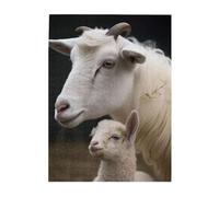Puzzle de 500 pièces pour adultes - Puzzles stimulants pour soirées de jeu - Puzzle en bois personnalisé pour la famille - Mouton mignon avec photo de mère - Taille finie : 51,8 x 38,1 cm