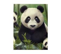 Puzzle de 500 pièces pour adultes - Puzzles stimulants pour soirées de jeu - Puzzle en bois personnalisé pour la famille - Puzzles avec image de panda mignon, taille finie : 51,8 x 38,1 cm
