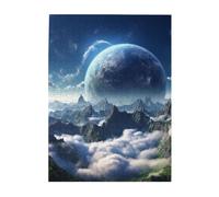 Puzzle de 500 pièces pour adultes - Puzzles stimulants pour soirées de jeu - Puzzle en bois personnalisé pour la famille, fantastique, image de la terre, taille finie : 51,8 x 38,1 cm