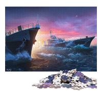 Puzzle de 500 pièces pour Adultes représentant Un Destroyer français, Puzzle en Bois, pour Les Amis et la Famille, 500 pièces (52 x 38 cm).