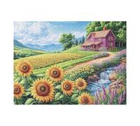 Puzzle De 500 Pièces pour Adultes SunPaysage de Champ de Fleurs 52×38cm Carton Écologique Sécurisé Non Toxique Parfait pour Adolescents Adultes Loisir Quotidien