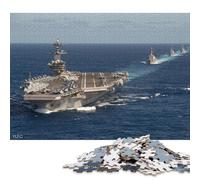 Puzzle de 500 pièces pour Adultes - USS Theodore Roosevelt - Puzzle en Bois pour Adultes - Jeu éducatif Anti-Stress - 500 pièces (52 x 38 cm)