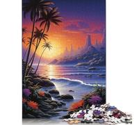 Puzzle de 500 pièces représentant de Magnifiques paysages de plages - Puzzle en Bois créatif pour Adultes - Jeu éducatif - Décoration intérieure - 500 pièces (52 x 38 cm)
