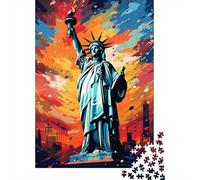 Puzzle de 500 pièces représentant la Statue de la Liberté en Couleurs, pour Adultes et Adolescents. Puzzle en Bois. Idée Cadeau Parfaite pour Adultes. 500 pièces (52 x 38 cm).