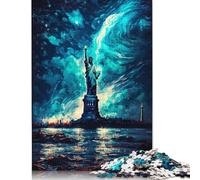 Puzzle de 500 pièces représentant la Statue de la Liberté (Peinture à l'huile) pour Adultes et Adolescents. Puzzle en Bois. Idée Cadeau Parfaite pour Les Adultes. 500 pièces (52 x 38 cm).
