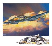 Puzzle de 500 pièces représentant Le Chasseur Lourd BF110 de la Seconde Guerre Mondiale, en Bois, pour Adultes et Enfants. Jeu éducatif. 500 pièces (52 x 38 cm).