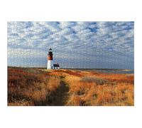 Puzzle de 500 pièces représentant le phare de Sankaty Head à Nantucket, Massachusetts - Un défi amusant et éducatif pour toute la famille