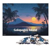 Puzzle de 500 pièces représentant Les îles Galapagos, en Équateur, au Coucher du Soleil, pour Adultes et Enfants. Puzzle en Bois, Jeu éducatif. 500 pièces (52 x 38 cm).