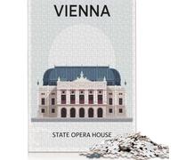Puzzle de 500 pièces représentant l'Opéra d'État de Vienne. Puzzle en Bois pour Adultes. Un défi Stimulant, Amusant et divertissant. 500 pièces (52 x 38 cm).