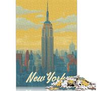 Puzzle de 500 pièces représentant New York emblématique - 5 Puzzles en Bois pour Adultes et Enfants - Jeux éducatifs - 500 pièces (52 x 38 cm)