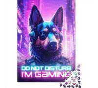 Puzzle de 500 pièces représentant Un Berger Allemand, en Bois, pour Adultes et Enfants. Jeu éducatif idéal comme Cadeau de Noël. 500 pièces (52 x 38 cm).