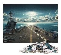 Puzzle de 500 pièces représentant Une Flotte Extraterrestre au-Dessus d'un Porte-Avions, en Bois, pour Adultes et Adolescents. Idée Cadeau pour la Veille de Noël. 500 pièces (52 x 38 cm).